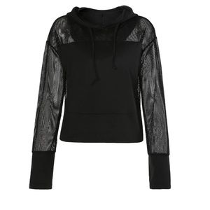 See Through Fishnet Insert Hoodie